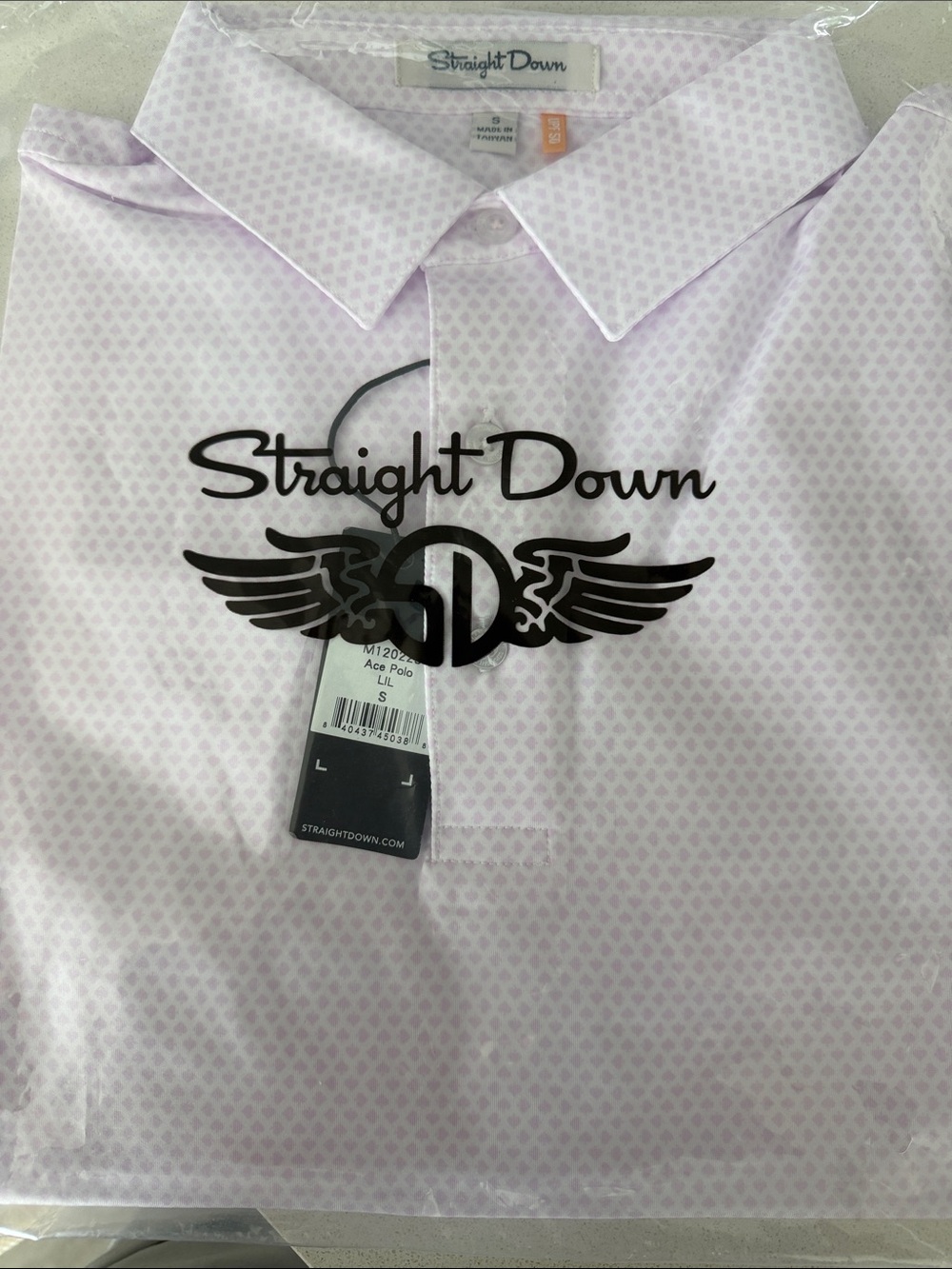 Straight Down Men’s Light Pink Polo Shirt size Small